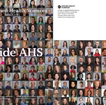 Cover of winter 2022 AHS magazine depicting a composite image comprised of AHS faculty and staff head shots
                  