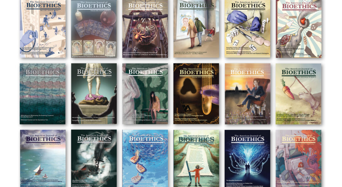 Composite image of 18 journal covers