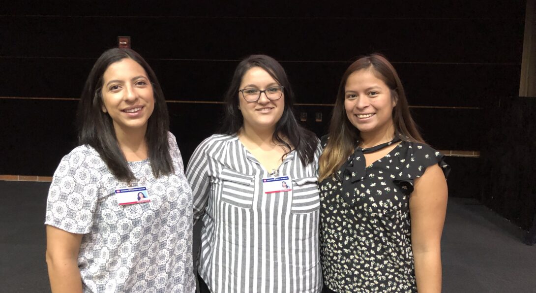 OT students, (left to right) Amanda Pineda, Cynthia Espinosa and Estefania Garcia Gomez