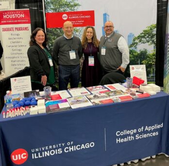 Dean Crespo and members of the student affairs team (left to right: Eileen Doran, Carlos Crespo, Viviana Kababe-Thompson, and Mario Diaz)at the National Diversity in STEM Conference in Portland, Oregon.
                  