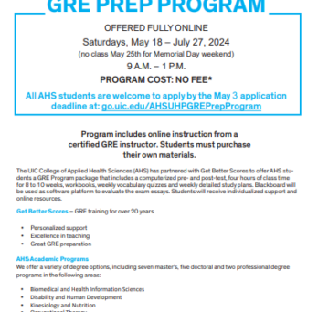 AHS FREE ONLINE GRE PREP SUMMER PROGRAM
                  