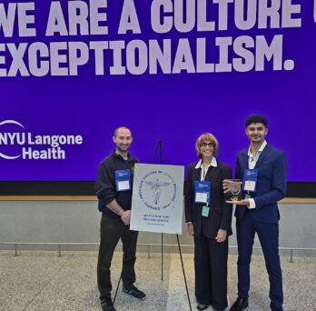 Feras Atassi (right) with Vered Arbel (center) at the ACSM Greater New York Regional Chapter meeting.
                  
