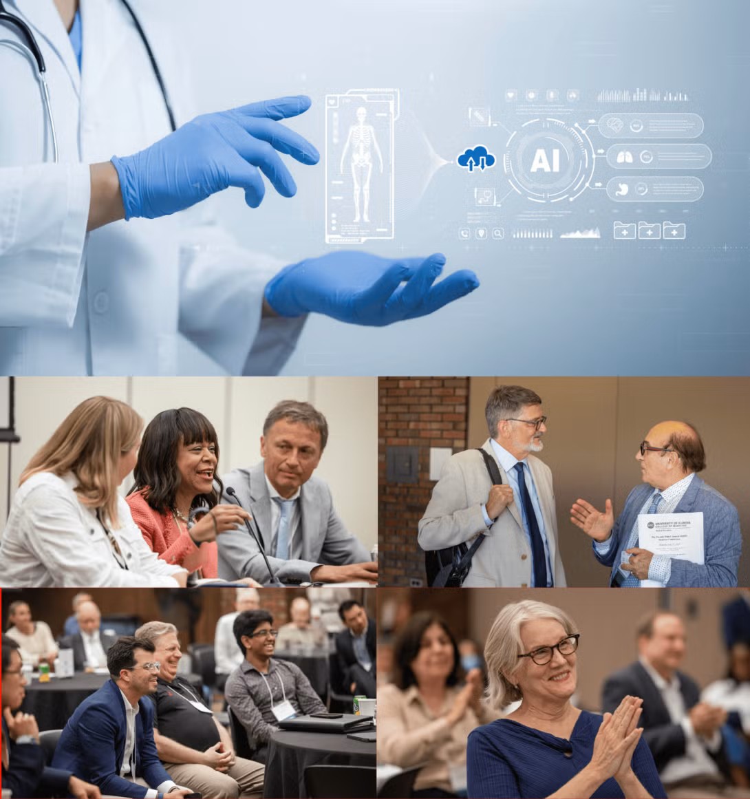 Photo collage of participants at a seminar