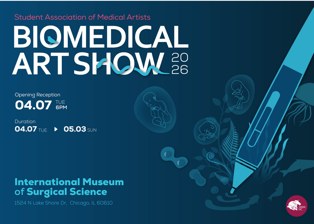 SAMA show flyer with time and location information