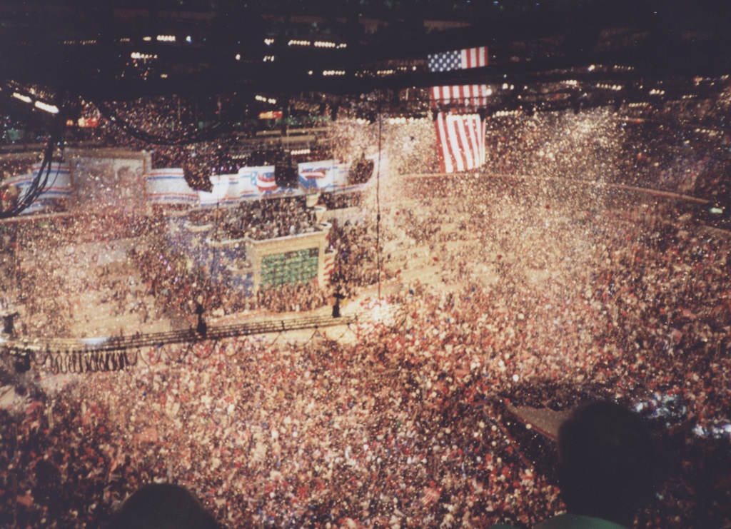 The 1996 Democratic National Convention at the United Center in Chicago.