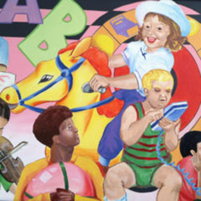 Mural of children playing