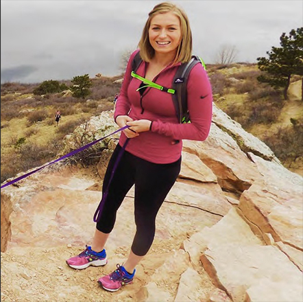 Sara Burnett standing on a rock