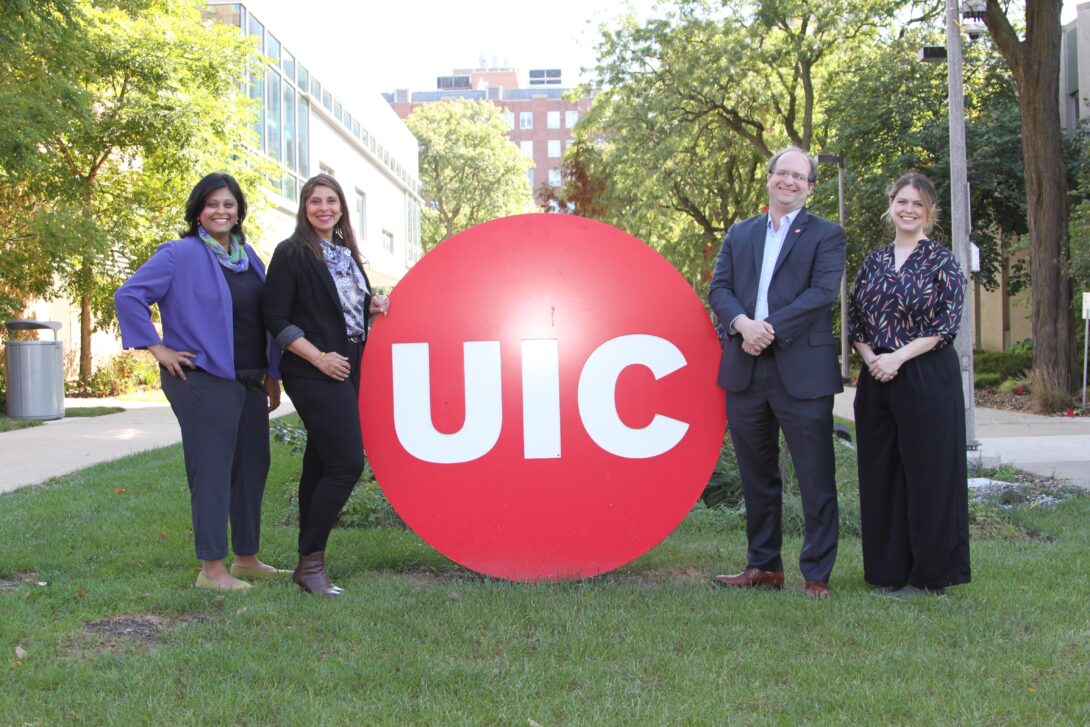 UIC College of Applied Health Sciences faculty members Mary Khetani, Tanvi Bhatt, Andrew Boyd and Samantha Bond