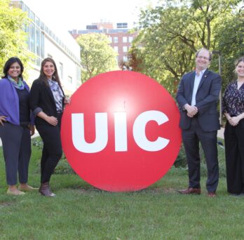 UIC College of Applied Health Sciences faculty members Mary Khetani, Tanvi Bhatt, Andrew Boyd and Samantha Bond 