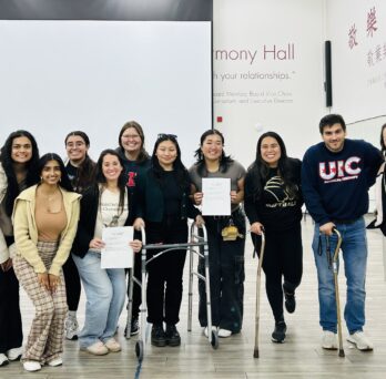 From left to right: Keya Patel, Feba Elaydom, Jazmin Villanueva, Rachel Montoya, Natalie McCormack, Hannah Wang, Jessie Li, Ashley Bravo, Chris Travlos and Jenica Lee.
                  