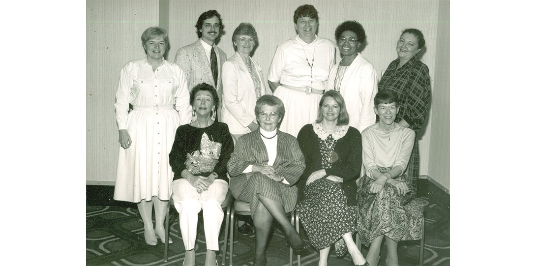 Black and white photos of a group of people